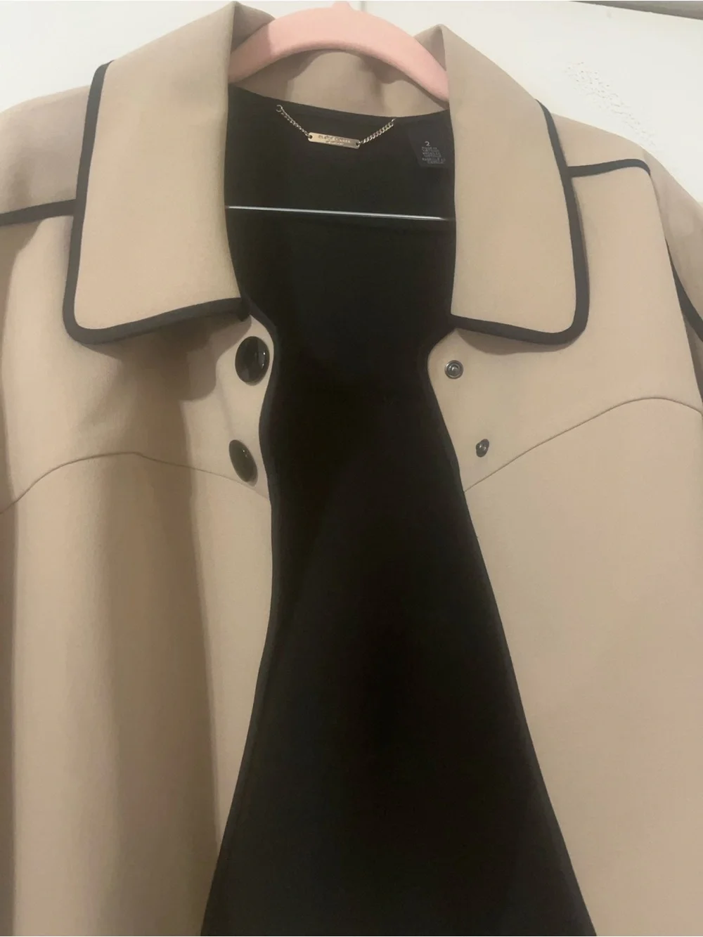 Chico's Taupe Jacket with Black Trim - Picture 8 of 10